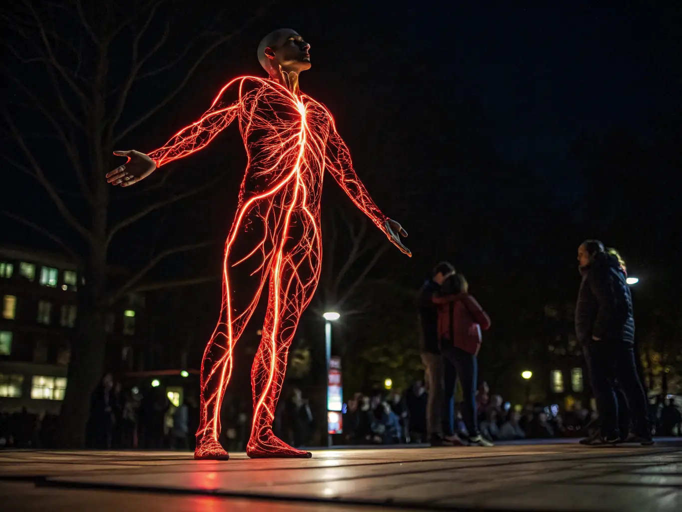 An image showcasing improved blood circulation in the body, possibly through thermal imaging or an artistic representation of blood vessels.