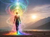 An image depicting the human nervous system with subtle energy lines flowing through it, representing the restoration of the nervous system through Reiki.